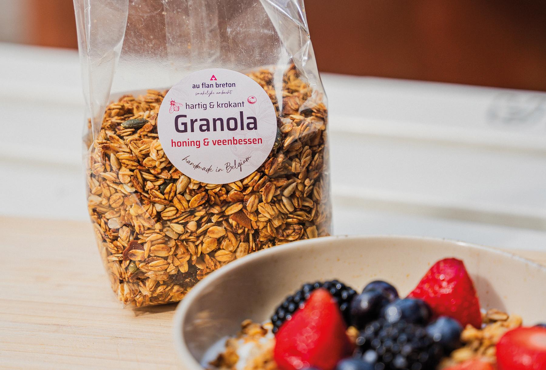 Au Flan Breton homemade en ambachtelijke  granola